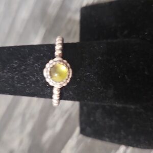 Pandora Birthday Peridot Ring 7.5
